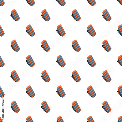 Seamless pattern featuring striped orange and gray potholders