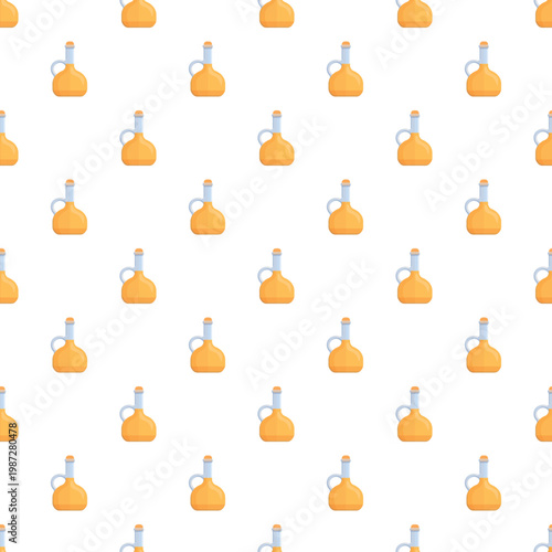 Cooking oil jugs arranged in a repeating pattern on a white background