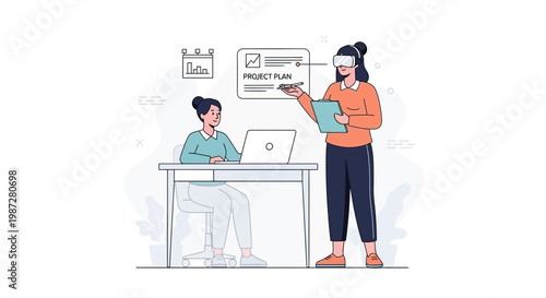 Teamwork in VR: Collaboration on Project Plan with Futuristic Technology