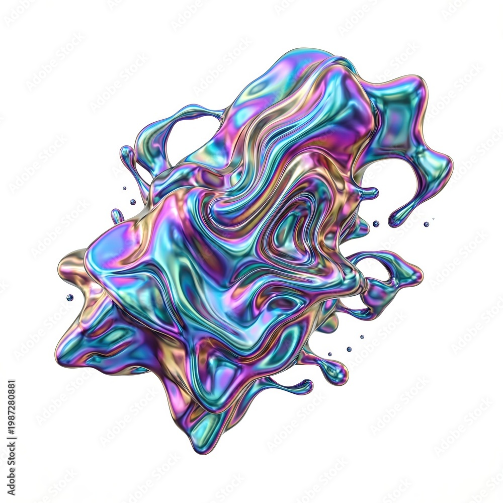 Obraz premium Holographic Gradient Fluid Sphere for Modern Branding