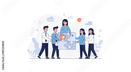 Teamwork Puzzle Collaboration Business People Connecting Pieces Together