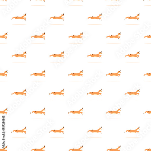 Abstract impala antelopes jumping in a seamless animal pattern design