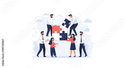 Teamwork Puzzle Collaboration Business People Strategy Solution Concept