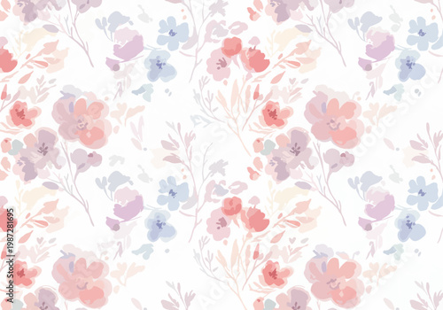 A peaceful watercolor floral illustration with soft hues and natural forms