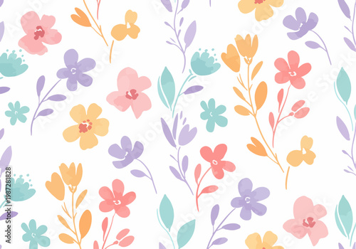 Elegant watercolor blooms forming a light and airy botanical composition