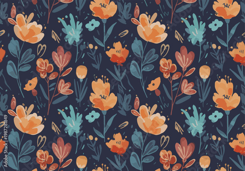 Soft watercolor flowers blooming gently across a pastel inspired artistic background