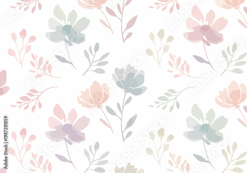 Small blossoms and leaves forming a peaceful and harmonious floral composition