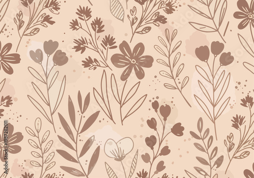 Playful wildflowers scattered across a dreamy and lighthearted botanical design