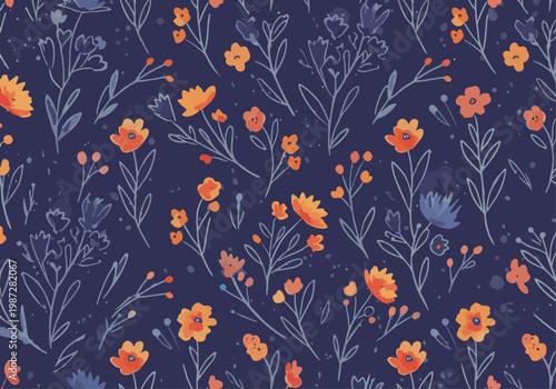 Soft blooming flowers dancing across a calm and colorful spring inspired background