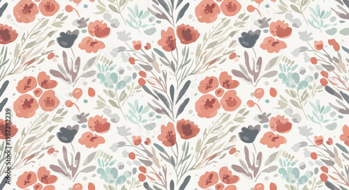 Gentle floral repeat design with clean structure and natural inspiration
