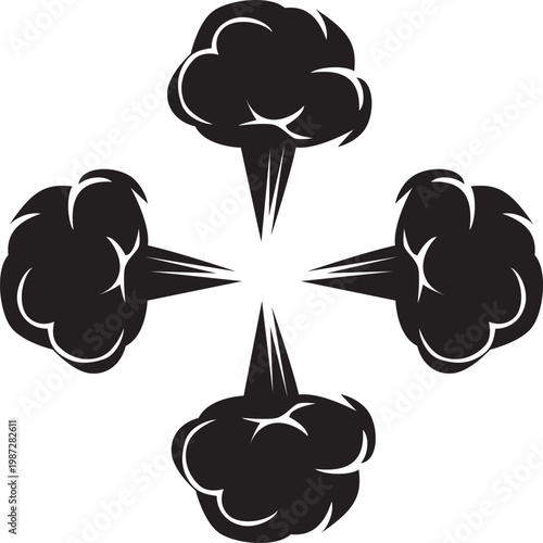 Black cloud explosion symbol