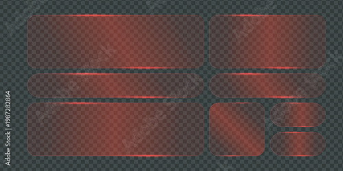 Φωτογραφία Red gradient rectangles on a transparent background with checkered pattern