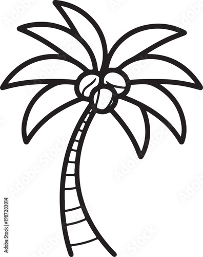 Coconut palm tree icon,