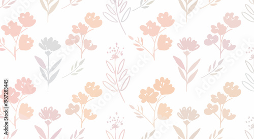 Gentle floral arrangement pattern inspired by Scandinavian textile traditions