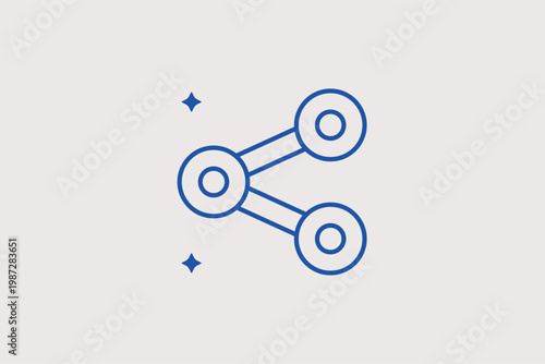 Share nodes line icon for social media integration and content distribution networks. Connected Vector Illustration for marketing strategies and digital communication platforms.