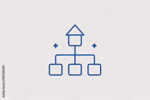 Site map hierarchy line icon for planning website architecture and user flow diagrams. Logical Vector Illustration for developer documentation and SEO structure mapping.