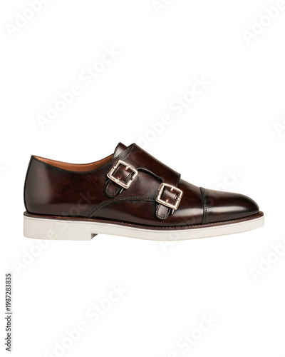 Elegant Brown Leather Monk Strap Shoe for Formal and Casual Wear