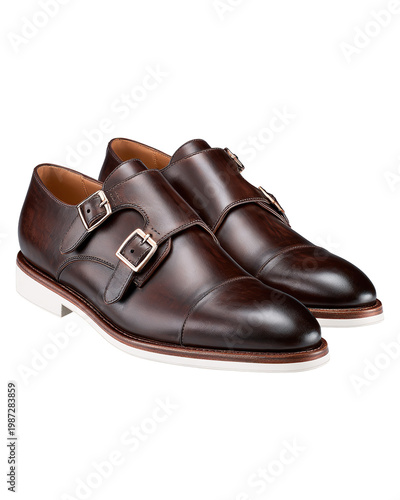 Elegant Brown Leather Monk Strap Shoes for Formal and Casual Occasions