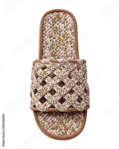 Stylish Woven Slipper with Natural Fiber Design for Home Comfort
