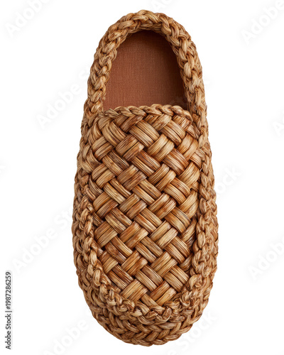 Woven Straw Slip-On Shoe for Comfort and Style in Natural Design