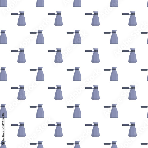 Cezve coffee pots creating a modern kitchenware pattern on a white background