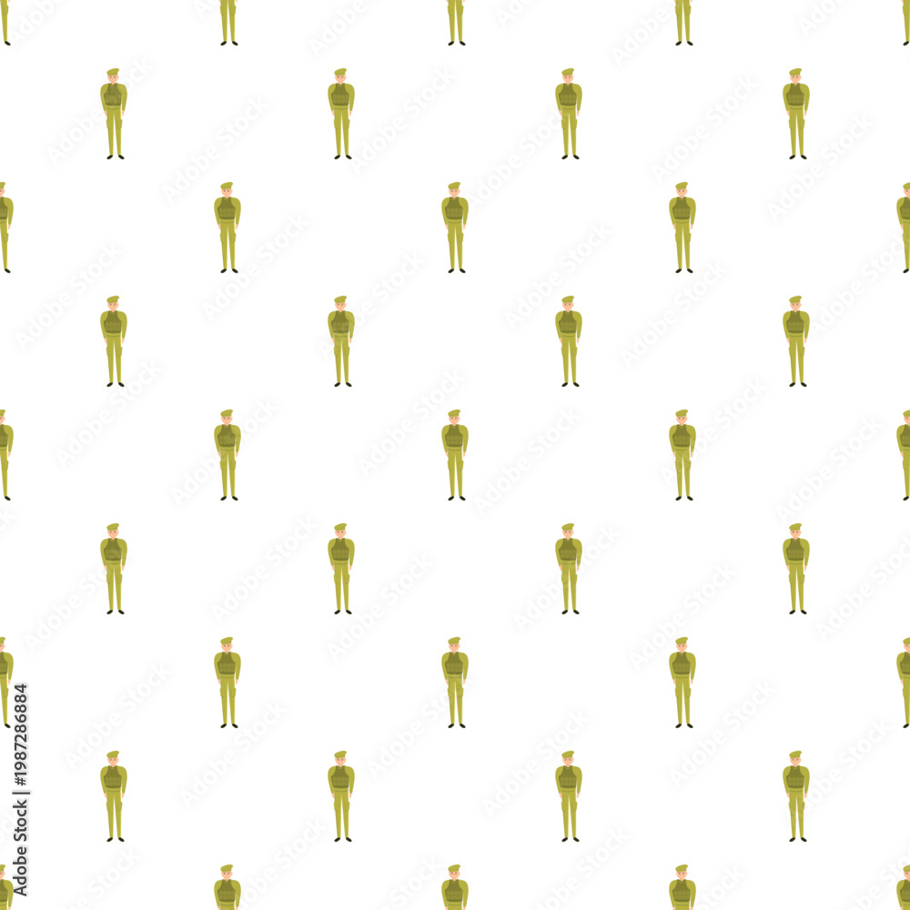 Obraz premium Repeating soldier uniform figures creating a seamless military pattern