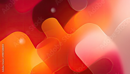 Abstract swirling shapes with warm colors and soft glows
