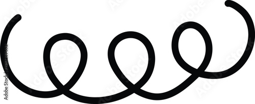 A minimalist line art design featuring a series of interconnected loops and curves in a smooth flowing pattern on a transparent background