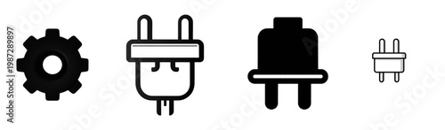 electronic components isolated on white background