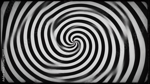 A Mesmerizing Black and White Hypnotic Spiral Design Motion Graphics Background Effect