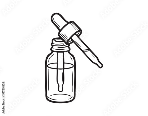 Glass dropper bottle with pipette, herbalist blending plant oil on wooden counter, soft natural light, minimalist apothecary setup, sustainable skincare focus, calming intimate mood, product detail