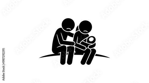 Grieving Parents Holding Newborn Baby