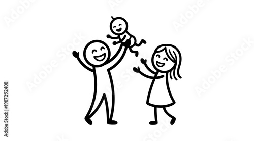 Happy Parents Playing With Baby