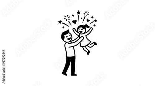 Father Throwing Happy Daughter Up in the Air