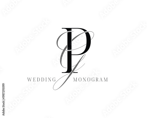 GP initial monogram wedding logo