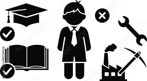 Student exploring career paths between academic and vocational fields