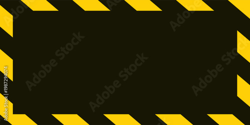 Warning yellow black diagonal stripes line. Safety stripe warning caution hazard danger road vector sign symbol.