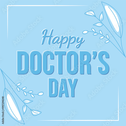 Happy Doctor's Day Greeting Card Design. Vector illustration.