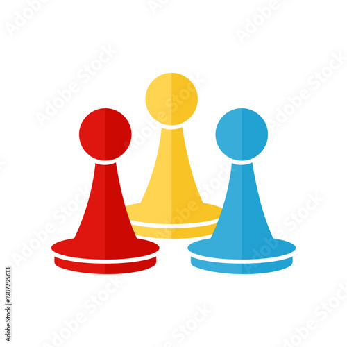 Board Game Pieces icon set isolate on white background.