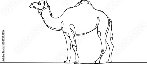 Black and white line of a horse with flowing mane and tail