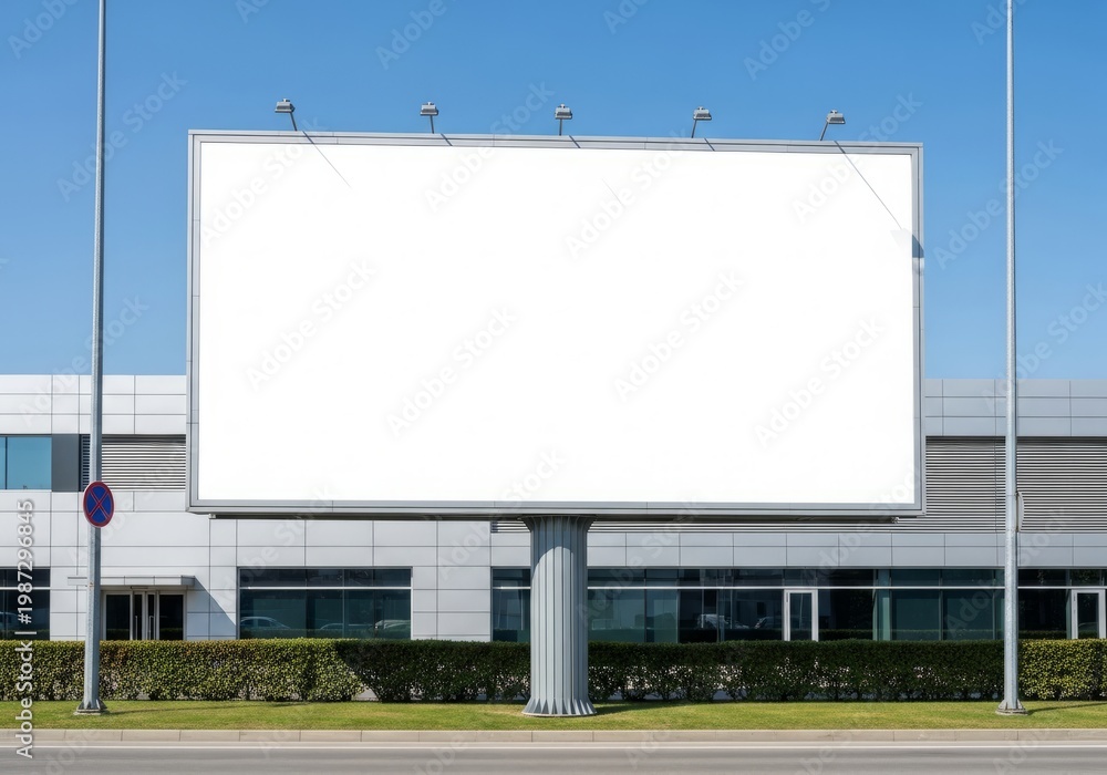 Fototapeta premium Blank billboard on urban street during sunny day
