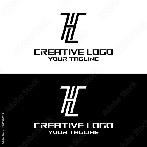 creative letter logo hl design vector
