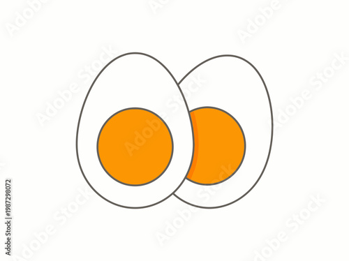 Fried Eggs Minimal Flat Illustration Breakfast Food Simple Vector Design