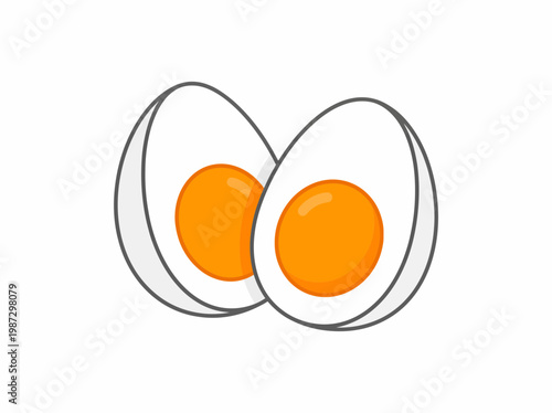Fried Eggs Minimal Flat Illustration Breakfast Food Simple Vector Design