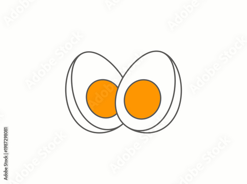 Fried Eggs Minimal Flat Illustration Breakfast Food Simple Vector Design