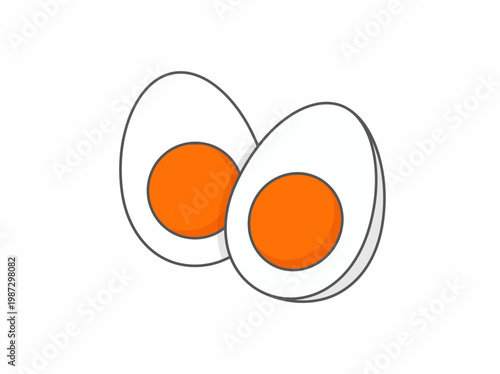 Fried Eggs Minimal Flat Illustration Breakfast Food Simple Vector Design