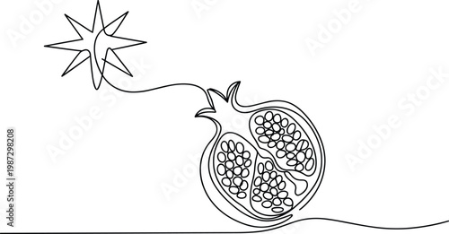 Black and white of a virus particle and radiating spikes