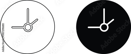 Simple analog clock faces with white and black backgrounds