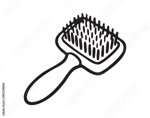 Paddle brush with nylon bristles and ergonomic handle. Designed for detangling and smoothing hair in salon or athome styling. Gentle scalp massage reduces tangles and enhances shine. Ideal for daily