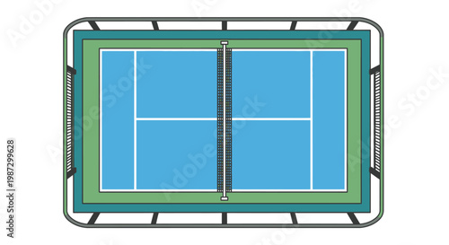 Tennis court with blue surface.